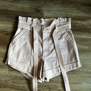 Pink Paper-bag Shorts